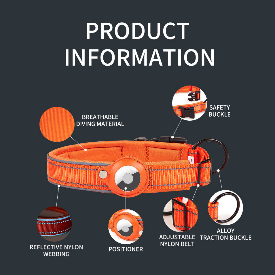 Adjustable GPS Tracker Dog Collar – Nylon Tracking Collar for Dogs