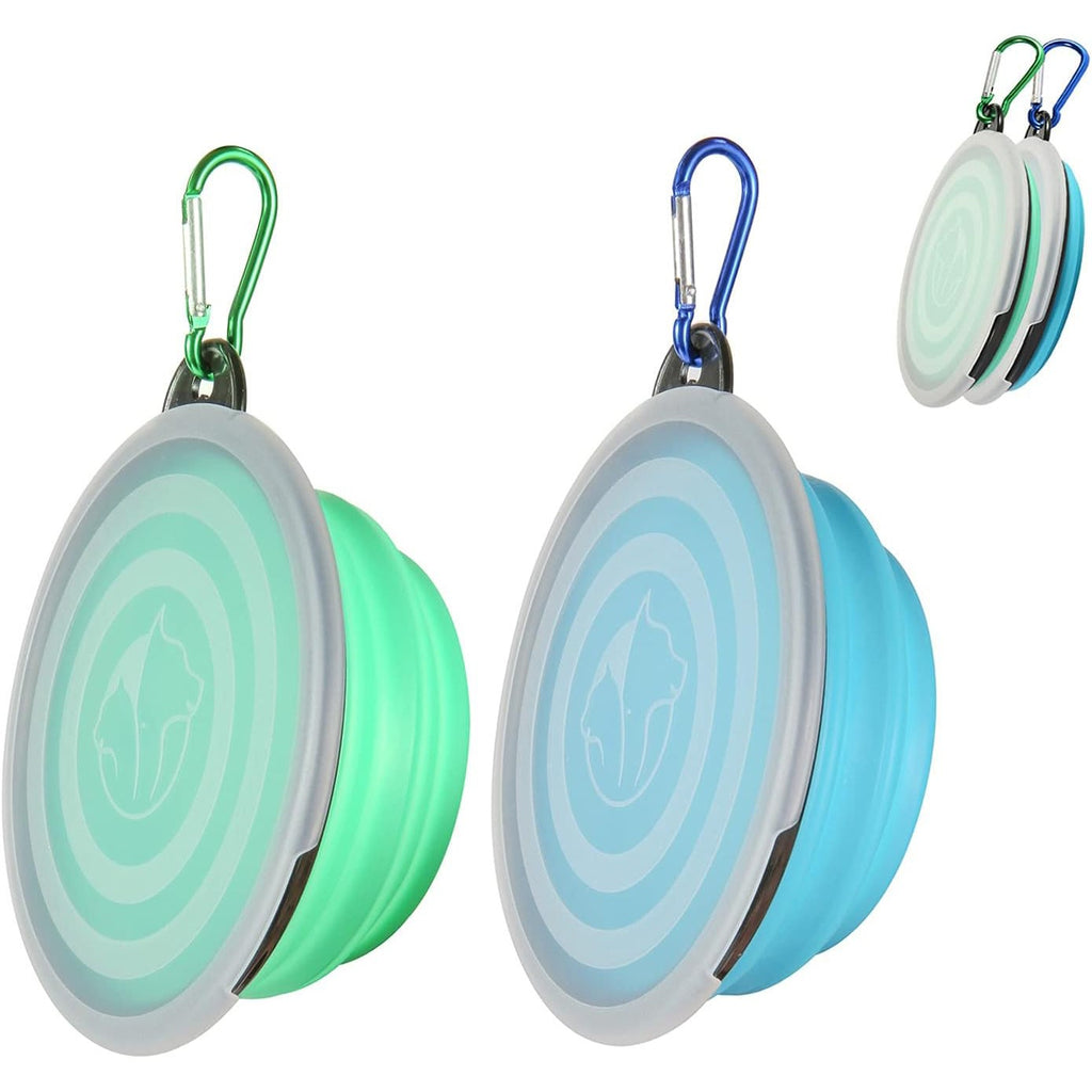 Portable Silicone Pet Bowl with Lid & Carabiner