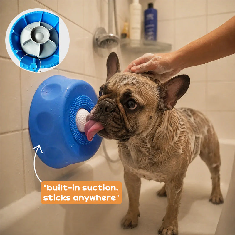 Silicone Dog Lick Bowl & Slow Feeder with Rolling Ball
