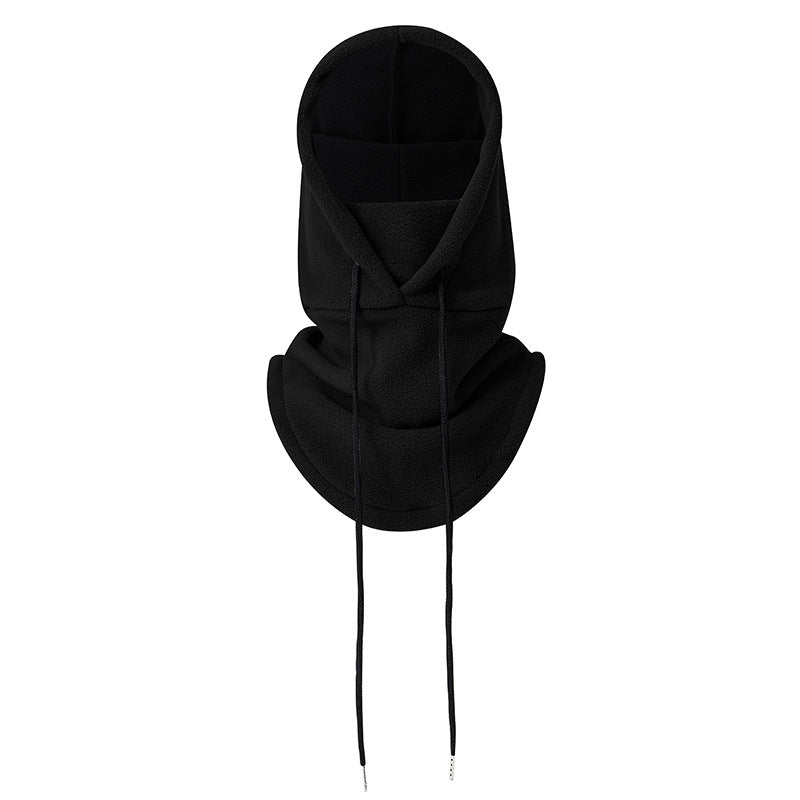 Polar fleece balaclava and neck warmer for skiing and outdoor adventures - Black 