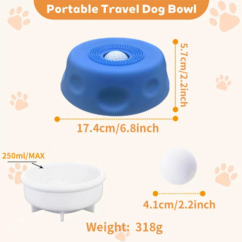 Silicone Dog Lick Bowl & Slow Feeder with Rolling Ball