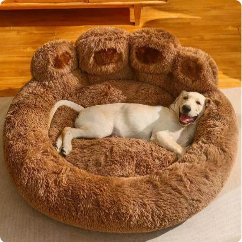 Bear Paw Round Dog Bed