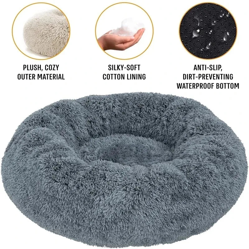 Fluffy Round Donut Pet Bed