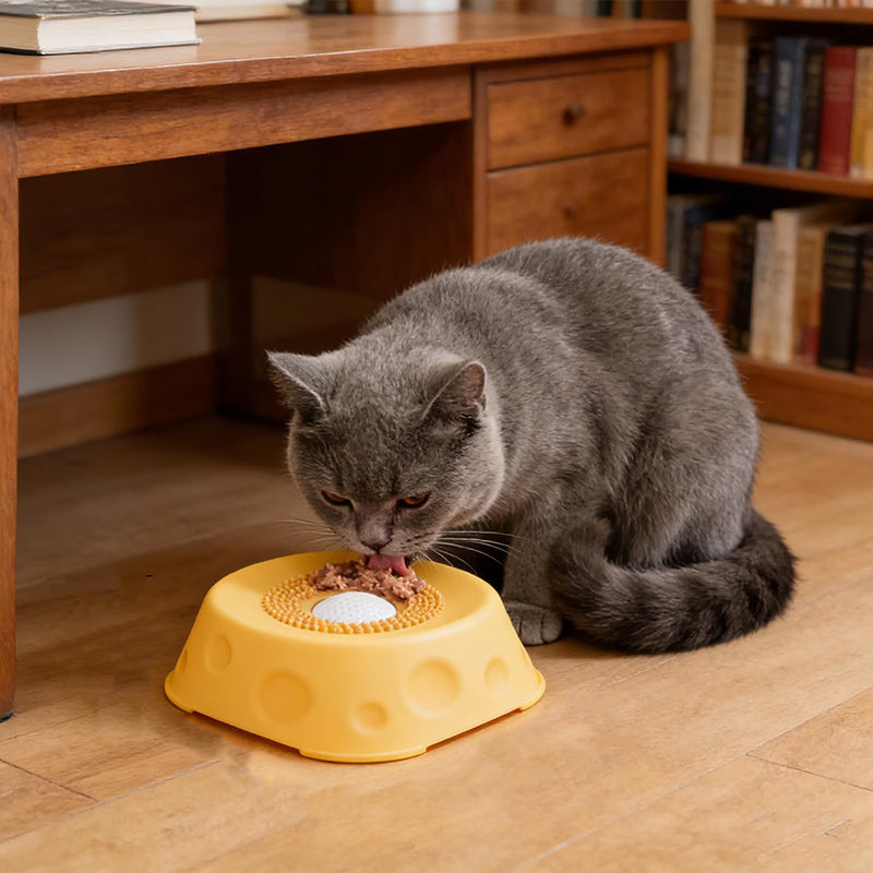 Silicone Dog Lick Bowl & Slow Feeder with Rolling Ball