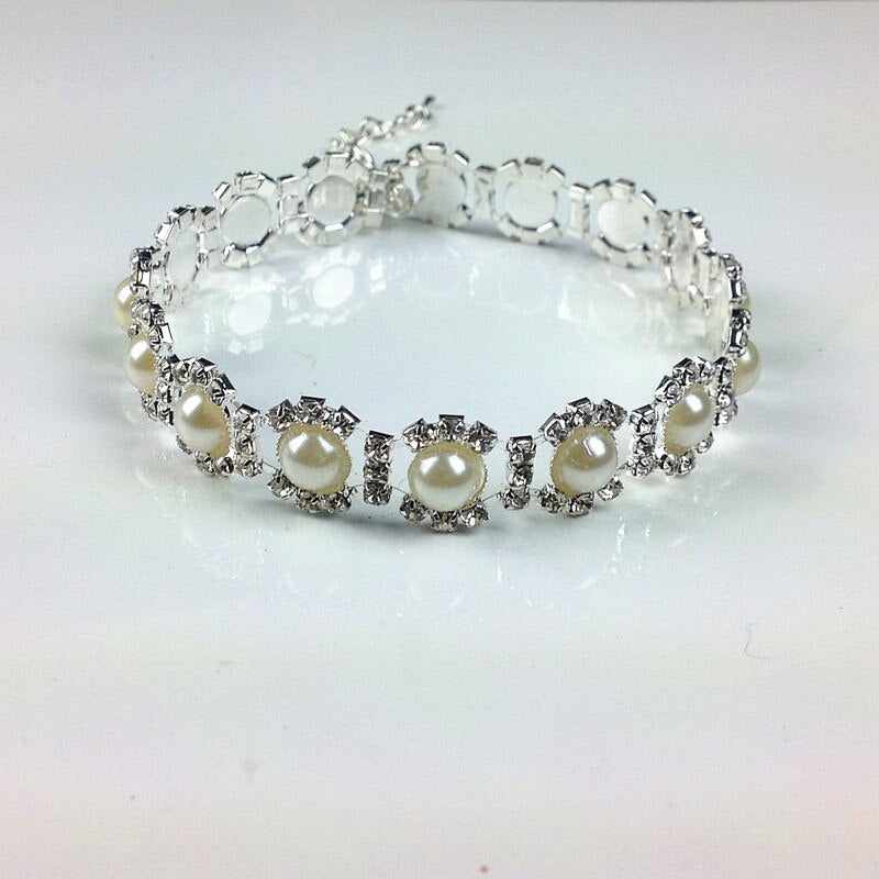 Cat Pearl Rhinestone Necklace Collar