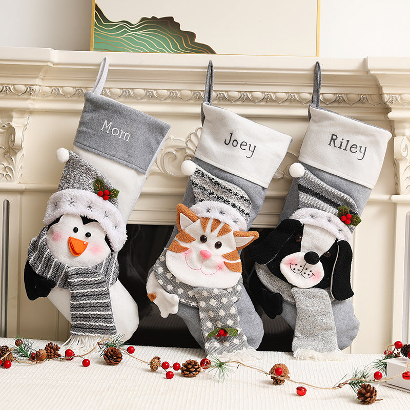 Christmas Pet Stocking Gift Bags – Penguin, Dog & Cat Holiday Stockings