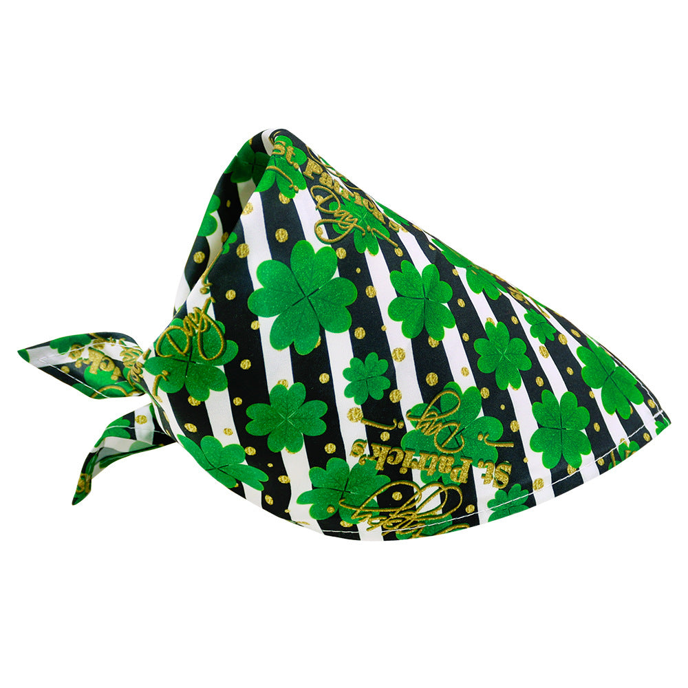 St. Patrick's Day Dog & Cat Bandana | Shamrock Triangle Scarf, 9 Patterns, S & M