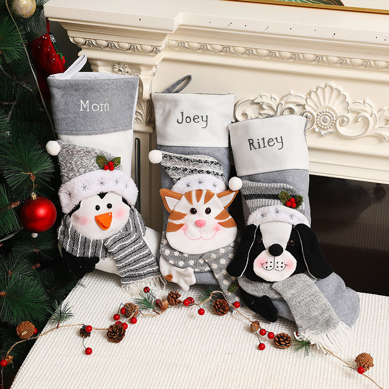 Christmas Pet Stocking Gift Bags – Penguin, Dog & Cat Holiday Stockings