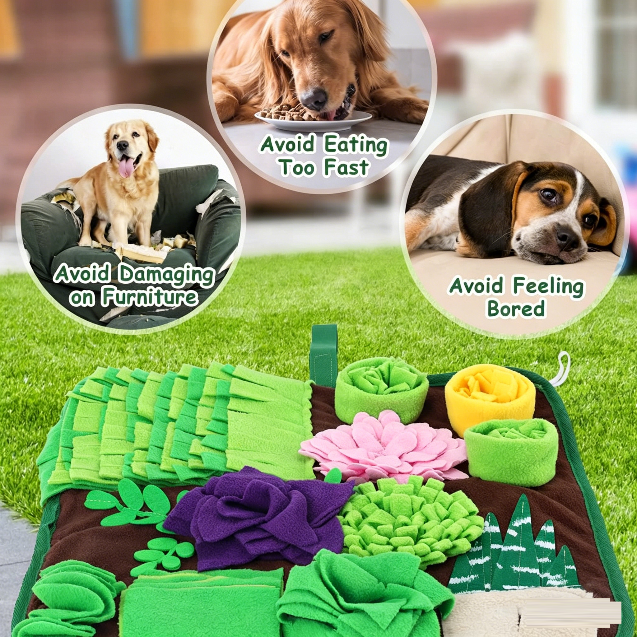 Pet snuffle mat slow food feeder