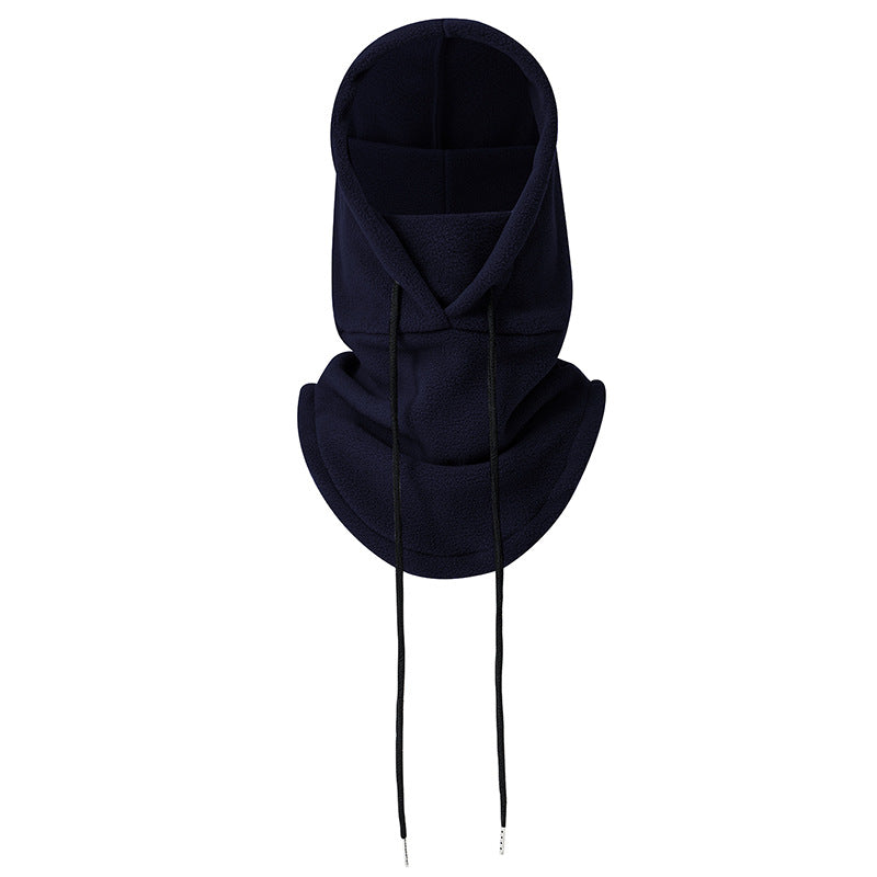 Polar fleece balaclava and neck warmer for skiing and outdoor adventures - Navy Blue