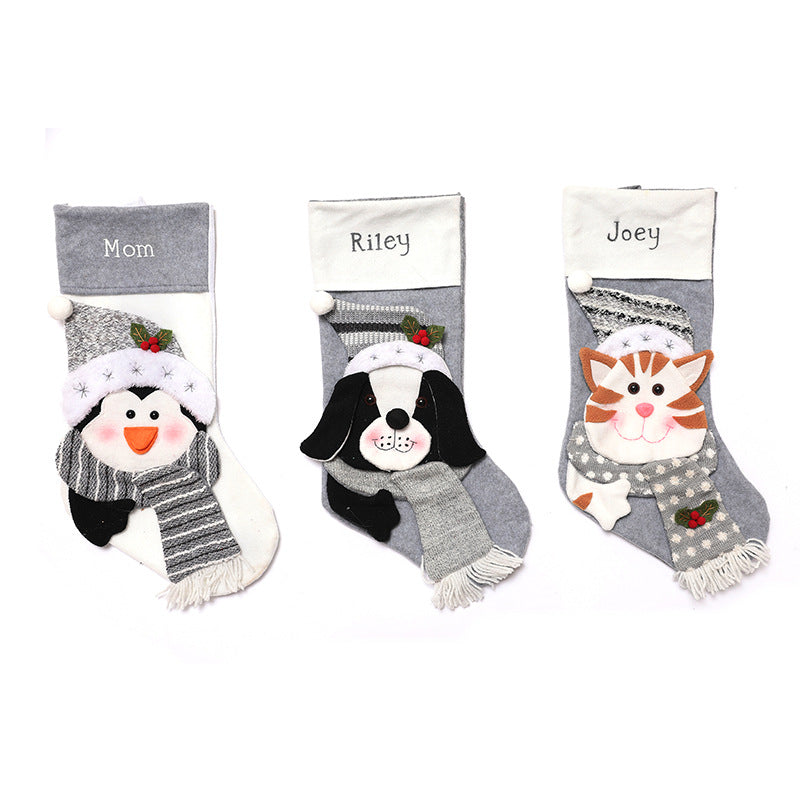 Christmas Pet Stocking Gift Bags – Penguin, Dog & Cat Holiday Stockings