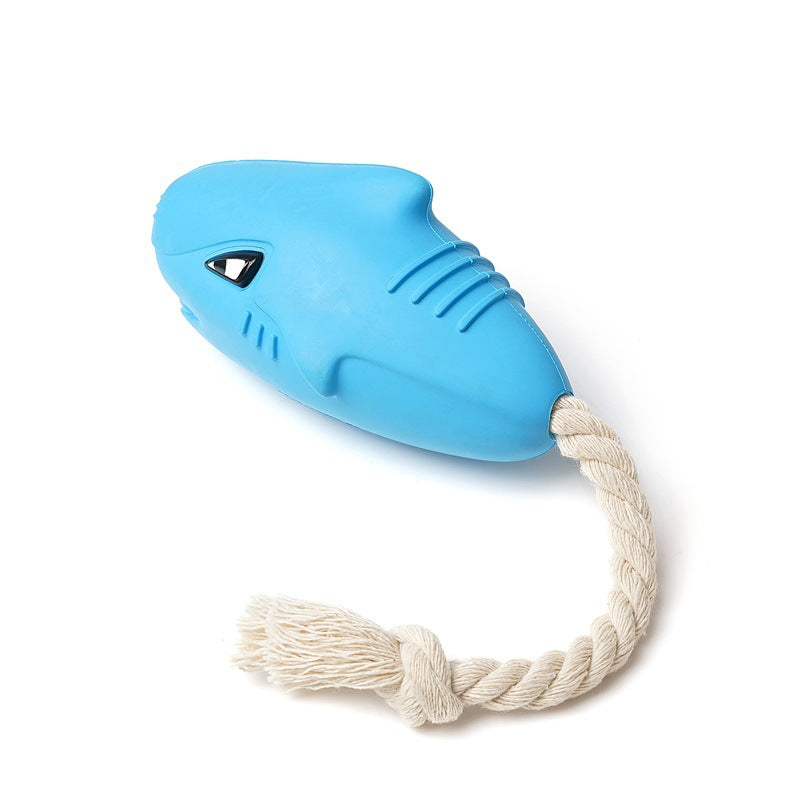 Squeaky Rubber Shark Dog Toy | Bite-Resistant Chew & Molar Toy for Dogs