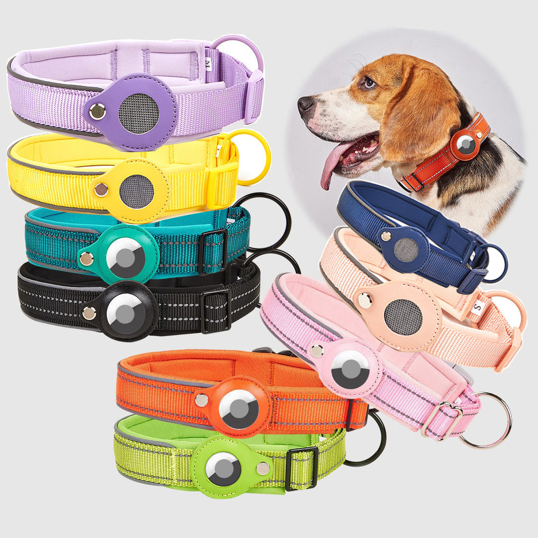 Adjustable GPS Tracker Dog Collar – Nylon Tracking Collar for Dogs