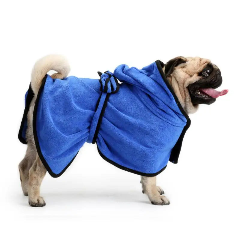 Super Absorbent Dog & Cat Bathrobe | Microfibre Pet Drying Towel Robe XS–XL