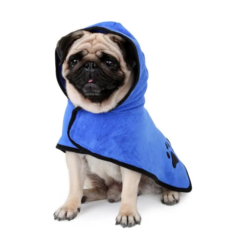 Super Absorbent Dog & Cat Bathrobe | Microfibre Pet Drying Towel Robe XS–XL