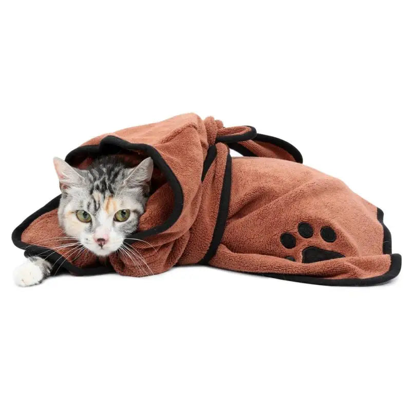 Super Absorbent Dog & Cat Bathrobe | Microfibre Pet Drying Towel Robe XS–XL