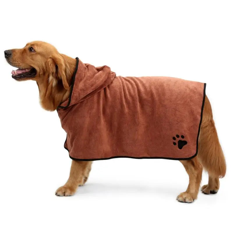 Super Absorbent Dog & Cat Bathrobe | Microfibre Pet Drying Towel Robe XS–XL