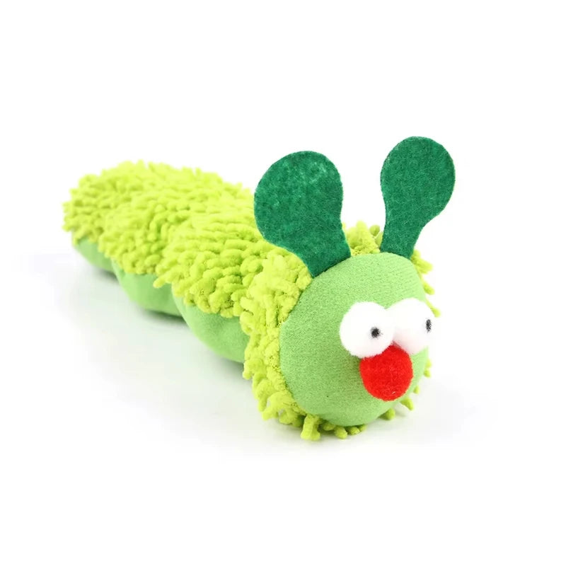 Caterpillar Catnip & Silvervine Cat Chew Toy – Fleece Molar Teaser