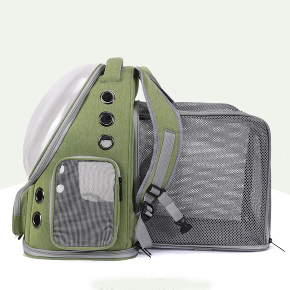 Expandable Pet Carrier Backpack — Breathable Travel Bag for Cats & Small Dogs