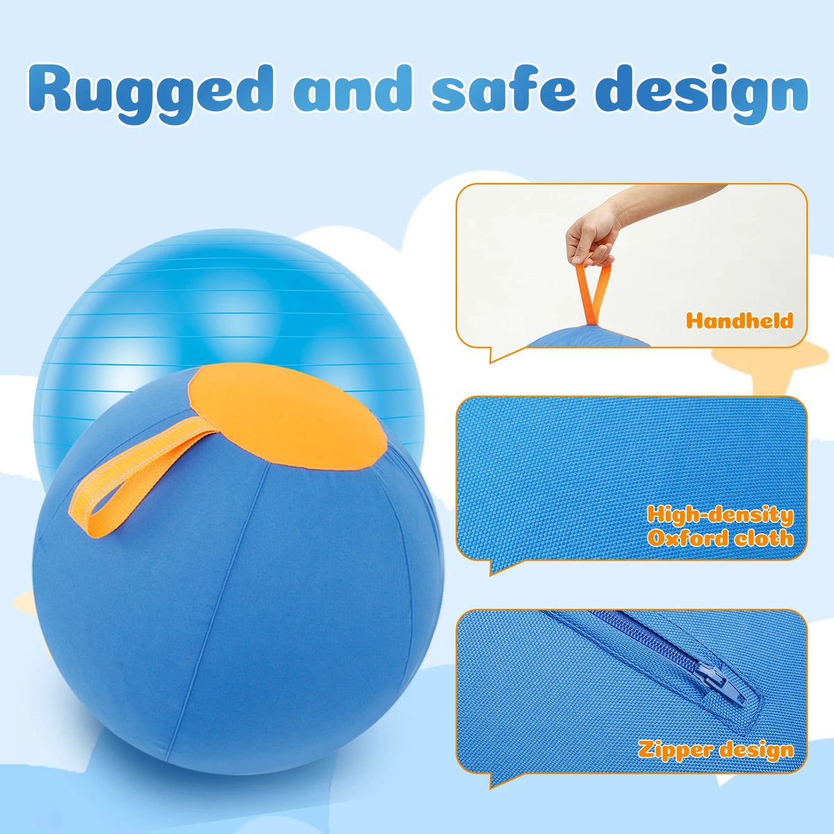 Herding Ball for Dogs — Inflatable Interactive Toy with Handle (45, 55 & 65cm)