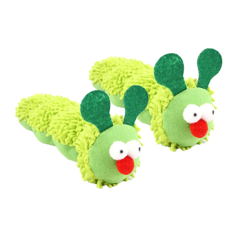 Caterpillar Catnip & Silvervine Cat Chew Toy – Fleece Molar Teaser