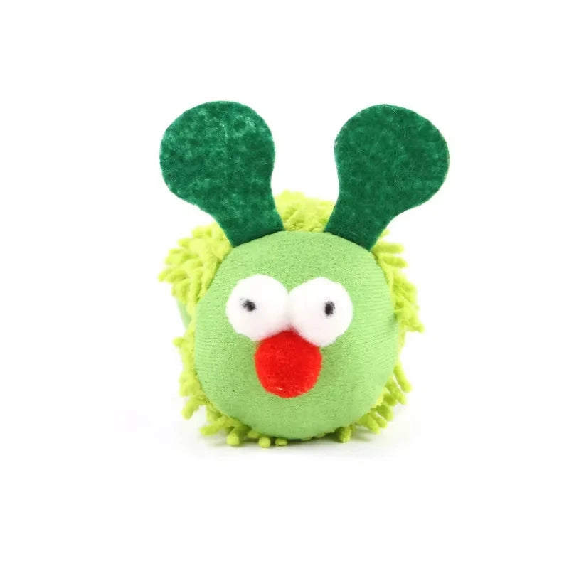 Caterpillar Catnip & Silvervine Cat Chew Toy – Fleece Molar Teaser