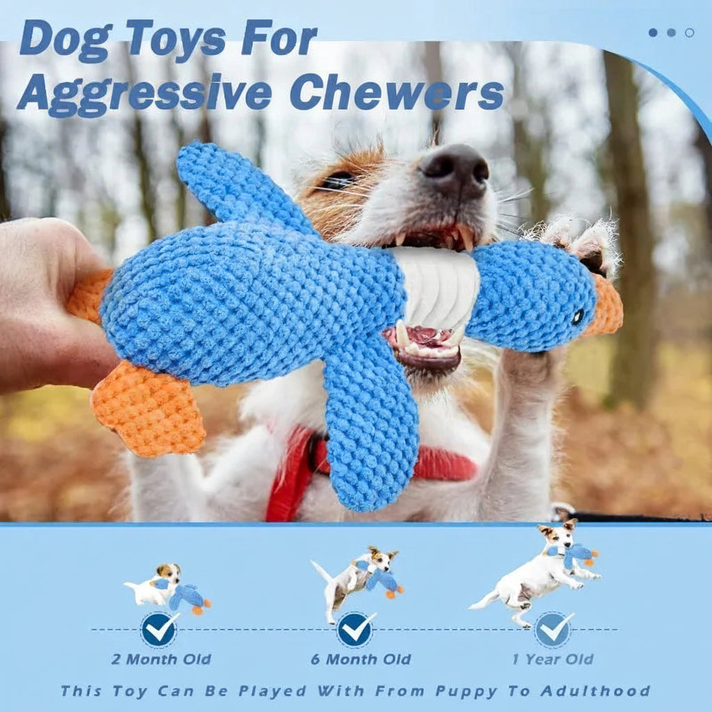 Squeaky Goose Plush Dog Toy – Crinkle & Squeak for Dogs