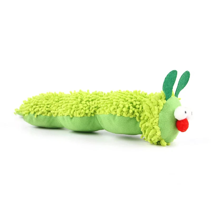 Caterpillar Catnip & Silvervine Cat Chew Toy – Fleece Molar Teaser