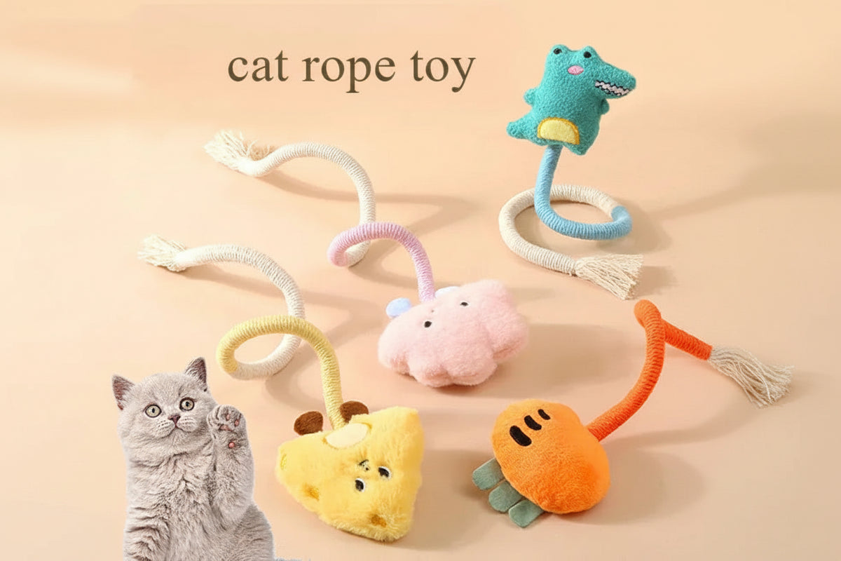 Novelty Plush Cat Toys – Crocodile, Cheese, Cloud & Carrot Designs
