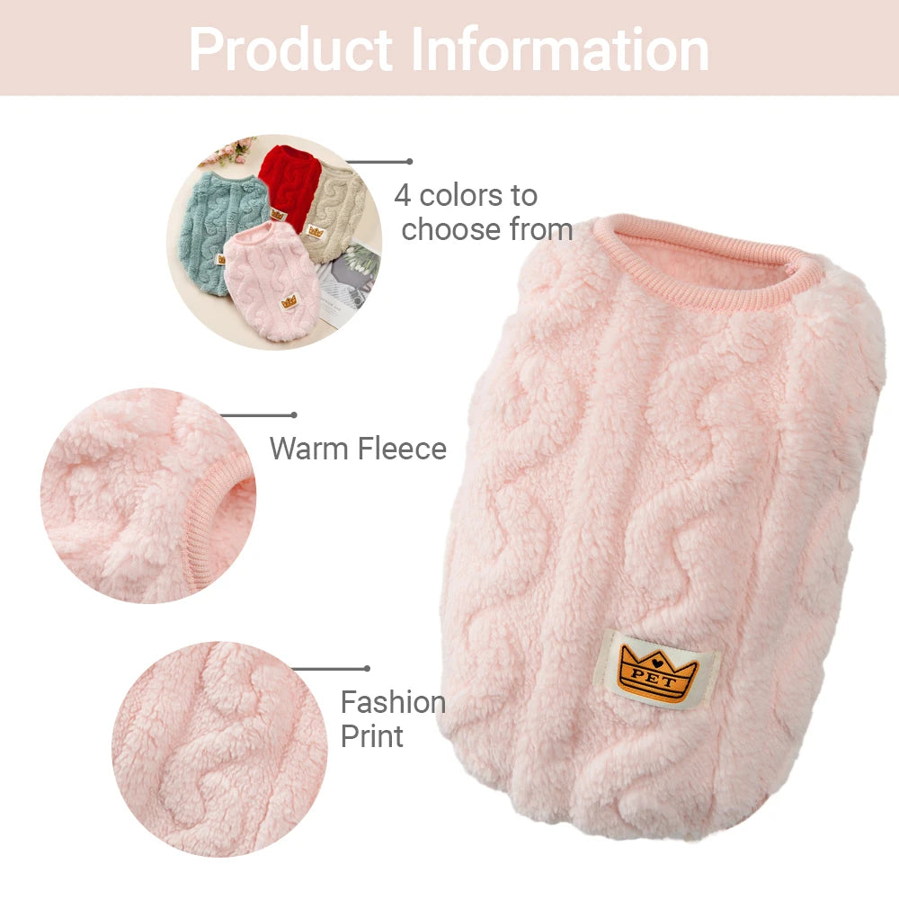 Fleece Sweater for Cats & Small Dogs – Warm Autumn Winter Pet Pullover
