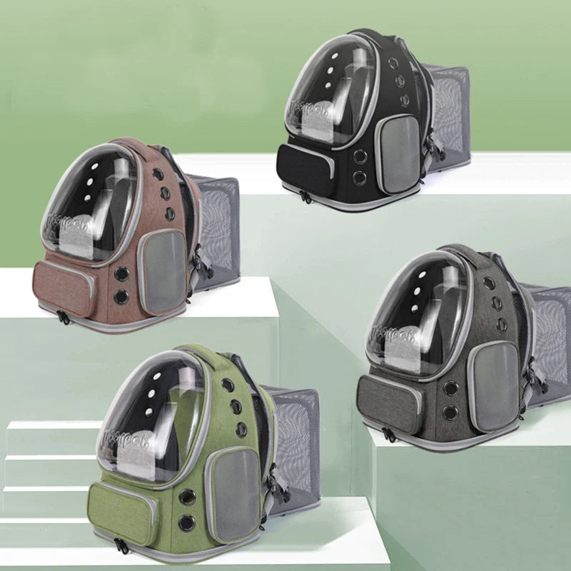 Expandable Pet Carrier Backpack — Breathable Travel Bag for Cats & Small Dogs