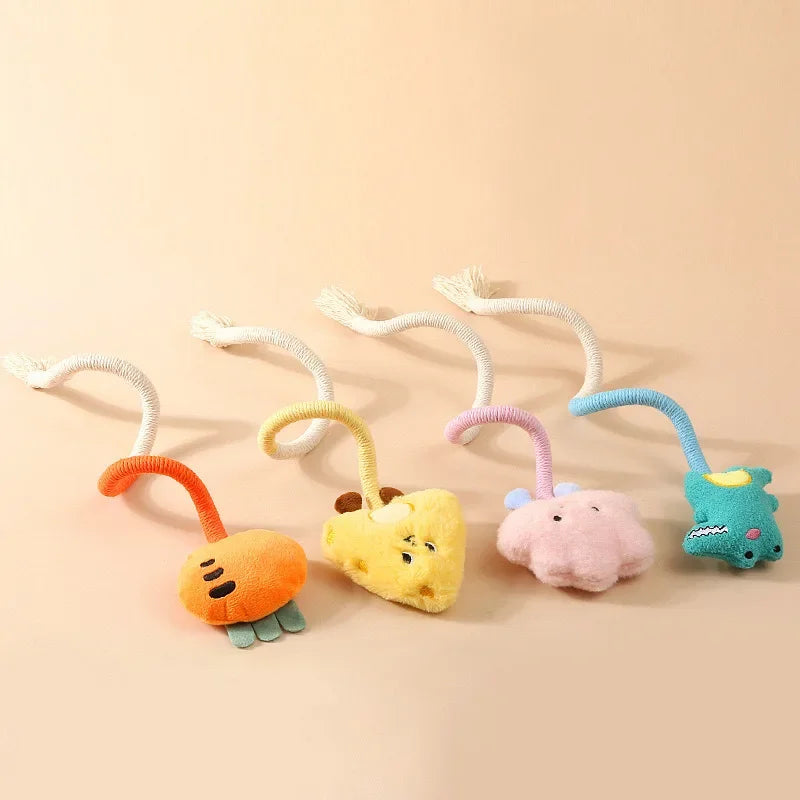Novelty Plush Cat Toys – Crocodile, Cheese, Cloud & Carrot Designs