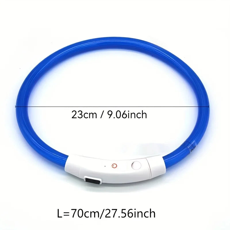 USB Rechargeable LED Light-Up Dog Collar – Night Safety Collar