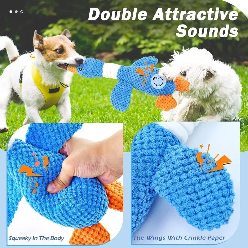 Squeaky Goose Plush Dog Toy – Crinkle & Squeak for Dogs