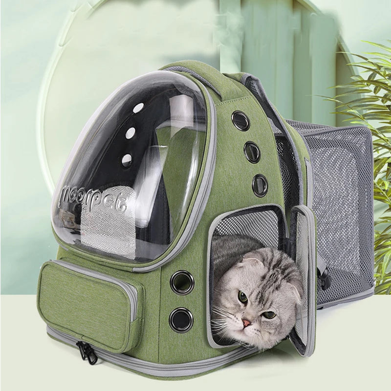 Expandable Pet Carrier Backpack — Breathable Travel Bag for Cats & Small Dogs