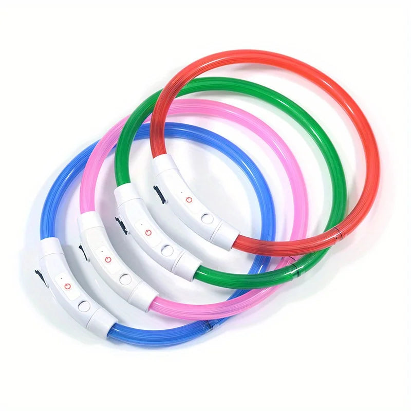 USB Rechargeable LED Light-Up Dog Collar – Night Safety Collar