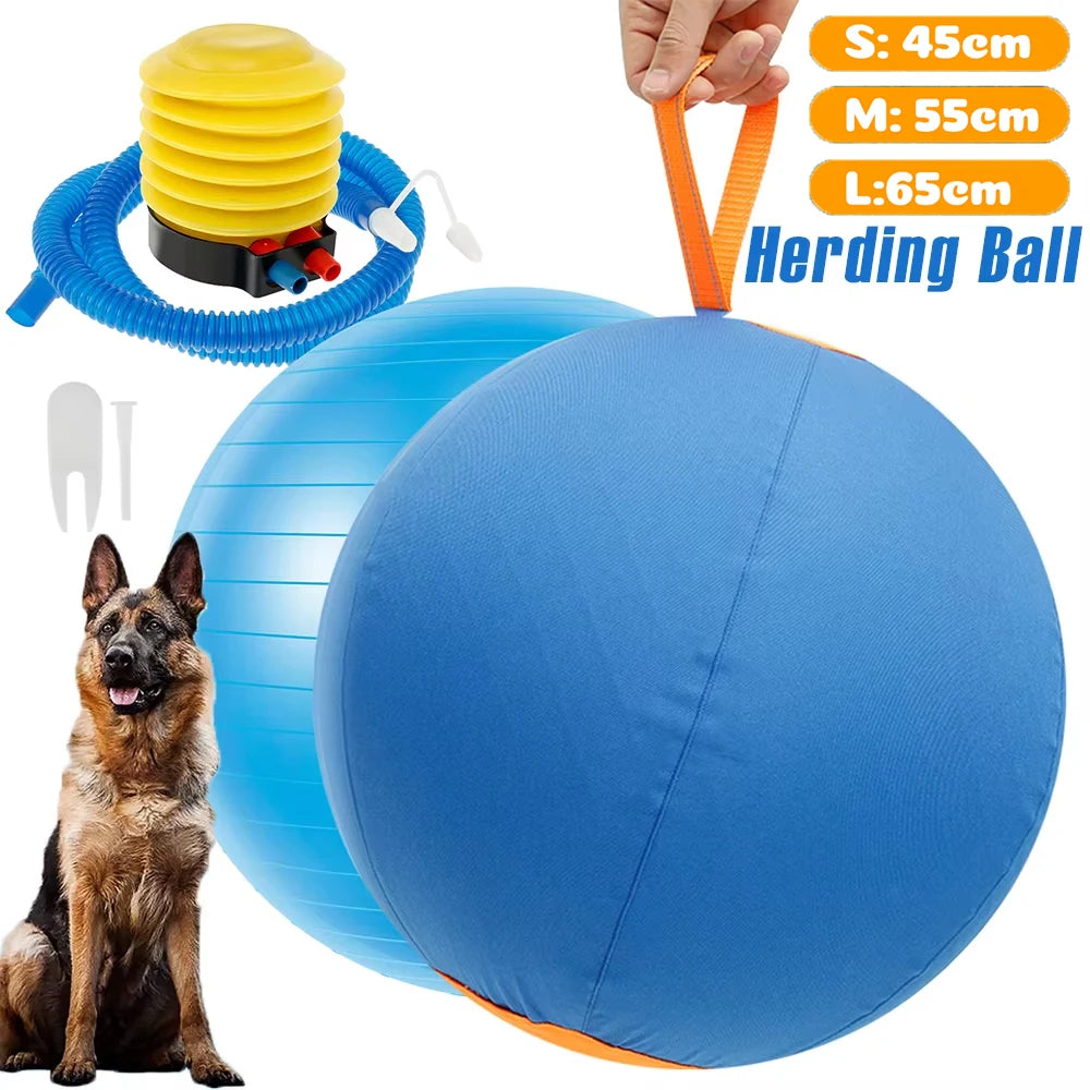 Herding Ball for Dogs — Inflatable Interactive Toy with Handle (45, 55 & 65cm)