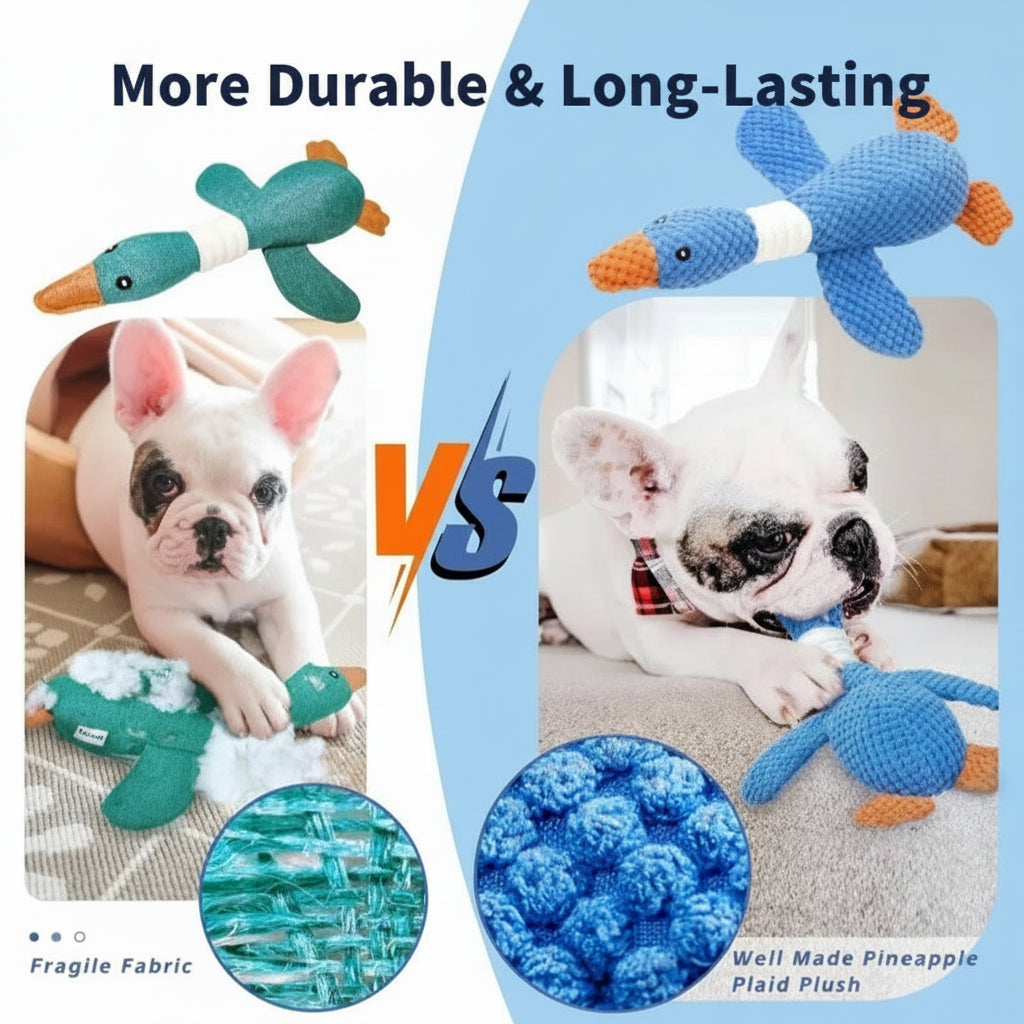 Squeaky Goose Plush Dog Toy – Crinkle & Squeak for Dogs