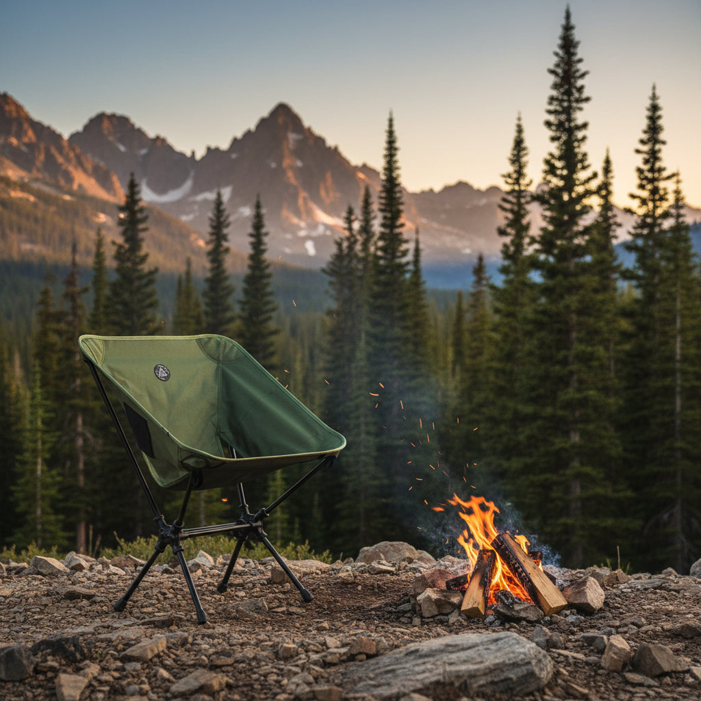 Yatta Life ultralight folding camping chair with storage pouch - [Black / Army Green / Khaki]