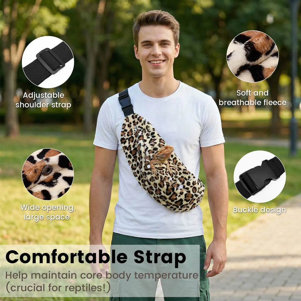 Bearded Dragon Harness, Leash & Carrier Set - 3 Piece