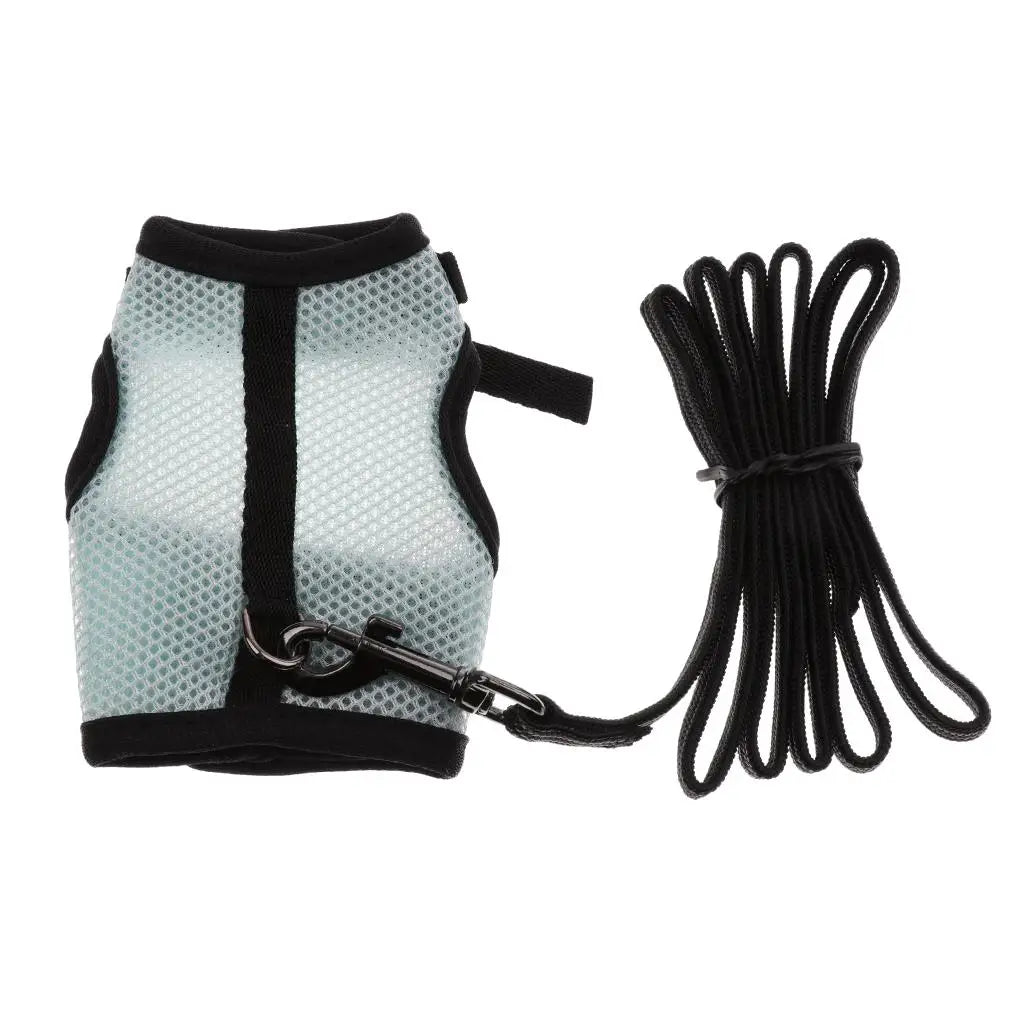 Multifunctional Vest Harness Leash for Hamster Guinea Pig Rabbit Ferret Small Pet Breathable Mesh Rope Walking Accessory