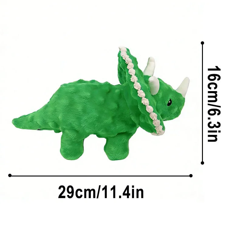 Triceratops Plush Squeaky Dog Toy