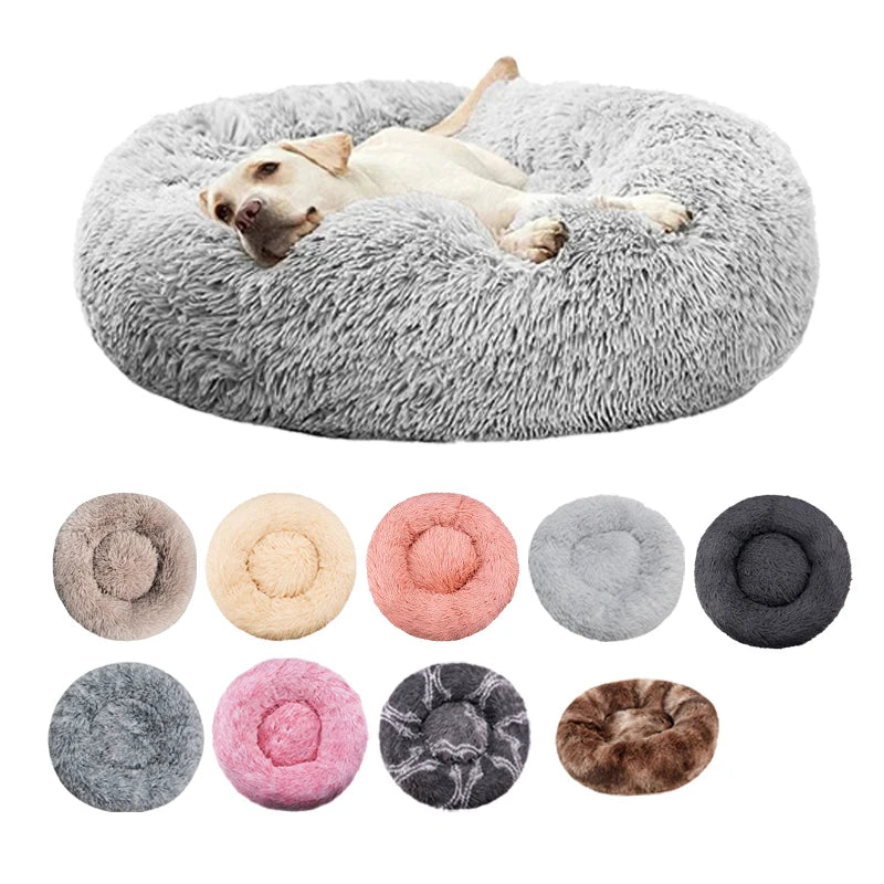 Fluffy Round Donut Pet Bed