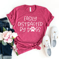 Easily Distracted By Dogs Paw T-shirt