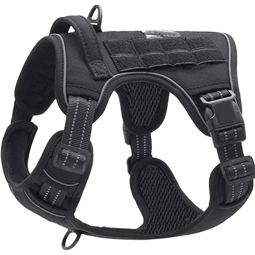 Military Tactical Dog Harness with Handle & Reflective Straps