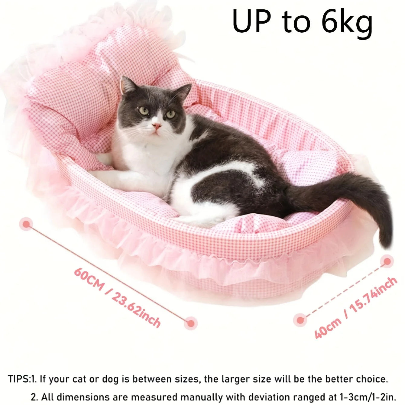Princess Lace Pet Bed for Cats & Small Dogs
